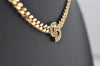 Authentic Christian Dior Gold Tone Rhinestone Chain Pendant Necklace CD 0709J