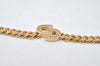 Authentic Christian Dior Gold Tone Rhinestone Chain Pendant Necklace CD 0709J