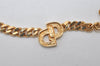 Authentic Christian Dior Gold Tone Rhinestone Chain Pendant Necklace CD 0709J