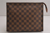 Auth Louis Vuitton Damier Poche Toilette 26 Cosmetic Pouch N47543 Junk 0709K