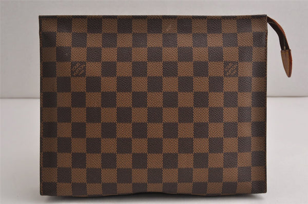 Auth Louis Vuitton Damier Poche Toilette 26 Cosmetic Pouch N47543 Junk 0709K