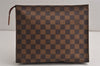 Auth Louis Vuitton Damier Poche Toilette 26 Cosmetic Pouch N47543 Junk 0709K