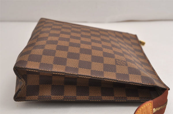 Auth Louis Vuitton Damier Poche Toilette 26 Cosmetic Pouch N47543 Junk 0709K