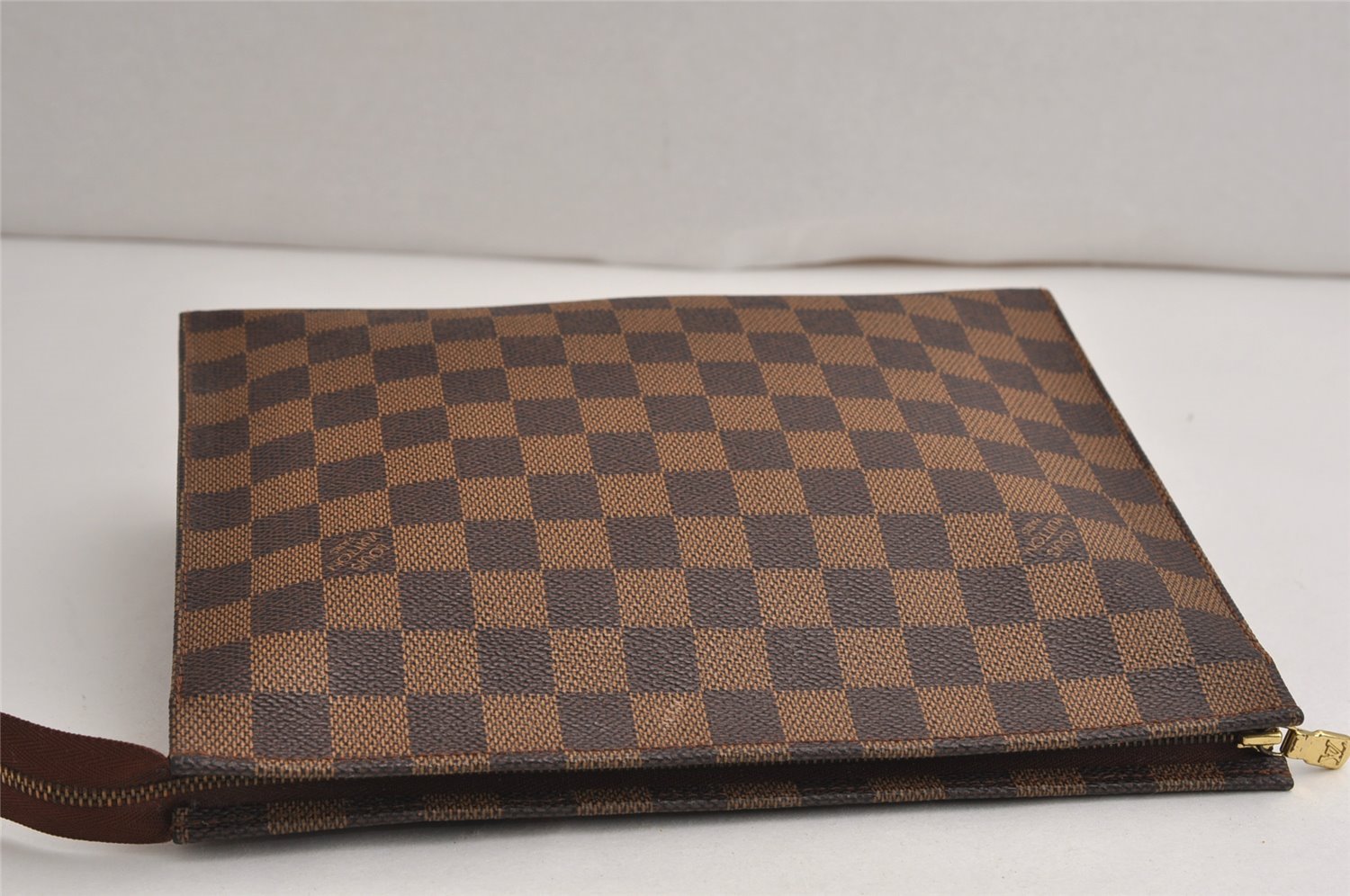 Auth Louis Vuitton Damier Poche Toilette 26 Cosmetic Pouch N47543 Junk 0709K