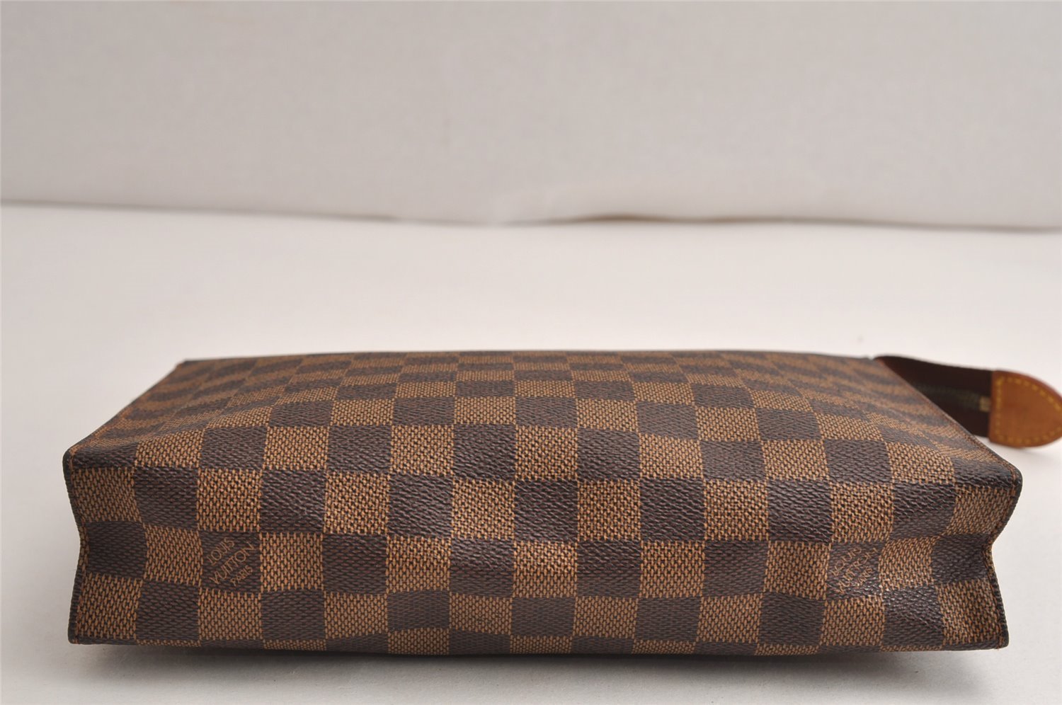 Auth Louis Vuitton Damier Poche Toilette 26 Cosmetic Pouch N47543 Junk 0709K