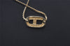 Authentic Christian Dior Gold Tone Rhinestone Chain Pendant Necklace CD 0710J