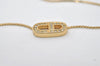 Authentic Christian Dior Gold Tone Rhinestone Chain Pendant Necklace CD 0710J