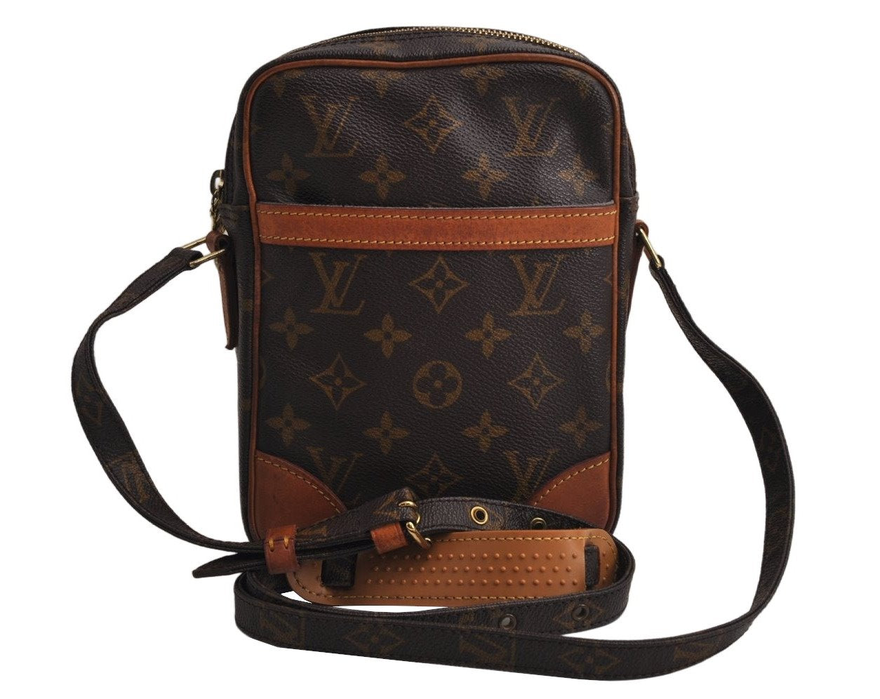 Authentic Louis Vuitton Monogram Danube Shoulder Cross Body Bag M45266 LV 0710K