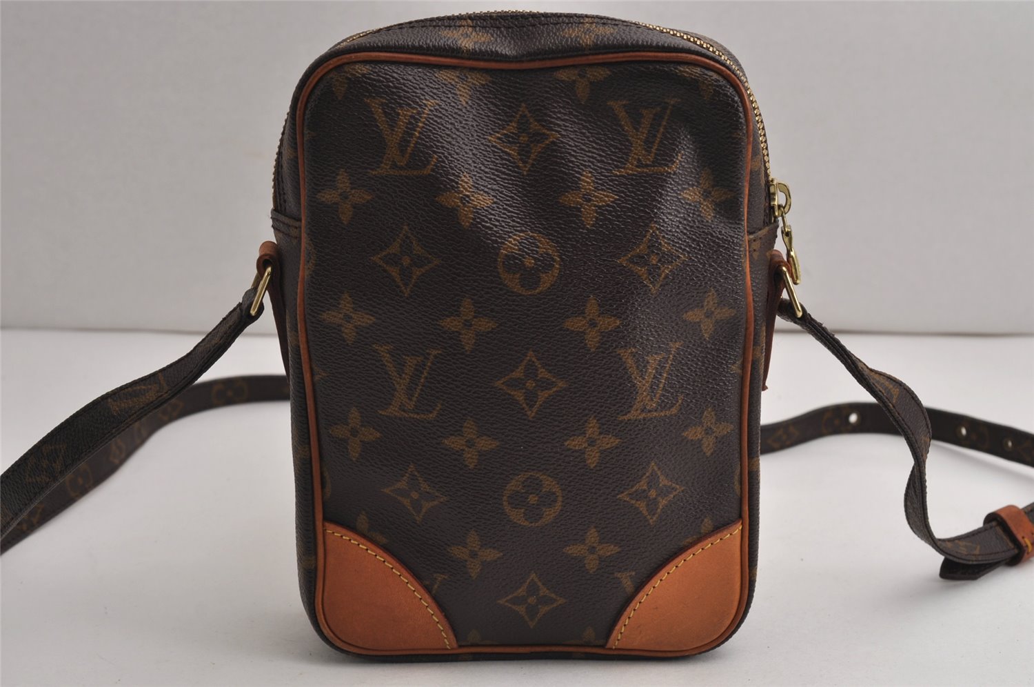 Authentic Louis Vuitton Monogram Danube Shoulder Cross Body Bag M45266 LV 0710K