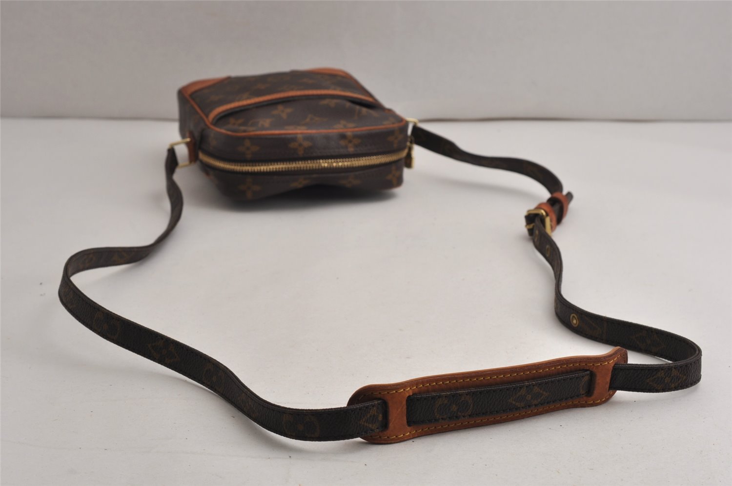 Authentic Louis Vuitton Monogram Danube Shoulder Cross Body Bag M45266 LV 0710K