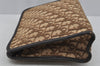 Authentic Christian Dior Trotter Clutch Hand Bag Canvas Leather Brown 0711J