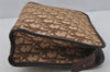 Authentic Christian Dior Trotter Clutch Hand Bag Canvas Leather Brown 0711J