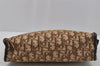 Authentic Christian Dior Trotter Clutch Hand Bag Canvas Leather Brown 0711J