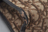 Authentic Christian Dior Trotter Clutch Hand Bag Canvas Leather Brown 0711J