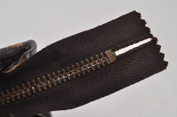 Authentic Christian Dior Trotter Clutch Hand Bag Canvas Leather Brown 0711J