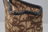 Authentic Christian Dior Trotter Clutch Hand Bag Canvas Leather Brown 0711J