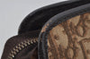 Authentic Christian Dior Trotter Clutch Hand Bag Canvas Leather Brown 0711J
