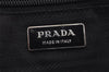 Authentic PRADA Vintage Canvas Leather Hand Boston Bag Beige 0712J