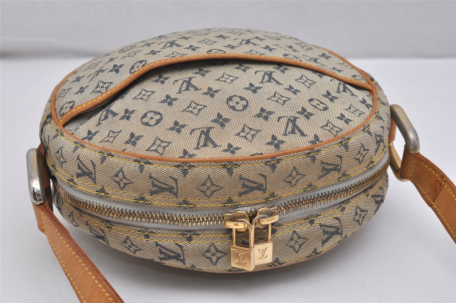 Auth Louis Vuitton Monogram Mini Jeanne GM Shoulder Cross Bag M92000 Blue 0712K