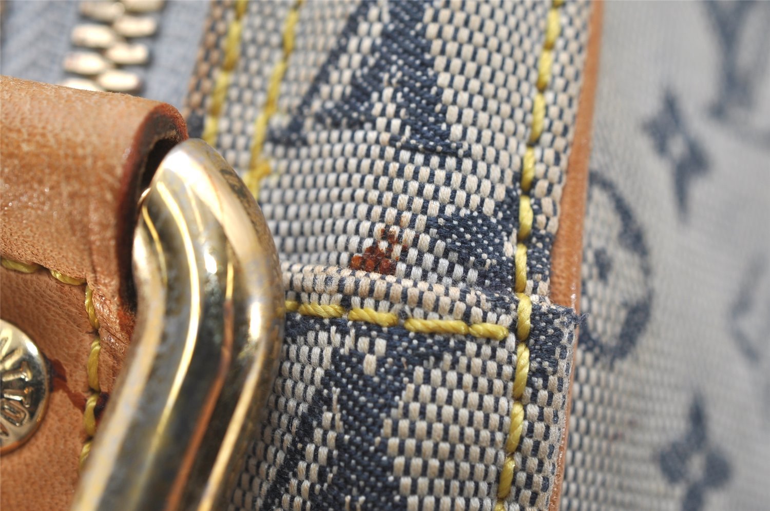 Auth Louis Vuitton Monogram Mini Jeanne GM Shoulder Cross Bag M92000 Blue 0712K