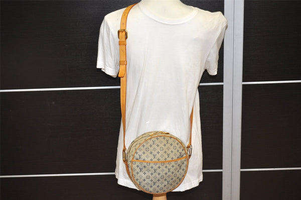 Auth Louis Vuitton Monogram Mini Jeanne GM Shoulder Cross Bag M92000 Blue 0712K