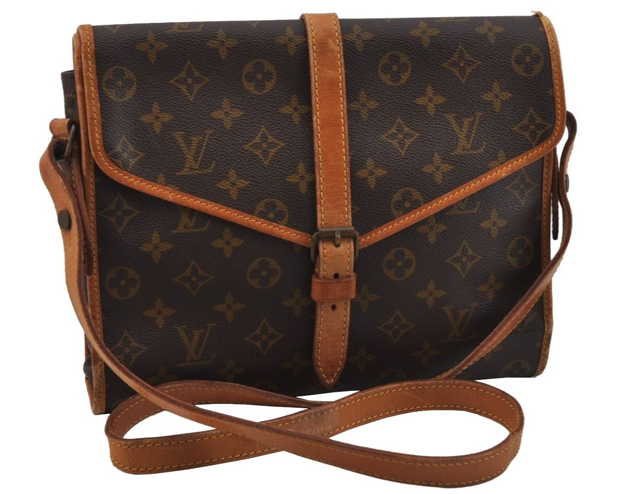 Louis Vuitton Monogram Portable Serviette Desktop Organizer Shoulder Bag 0713J