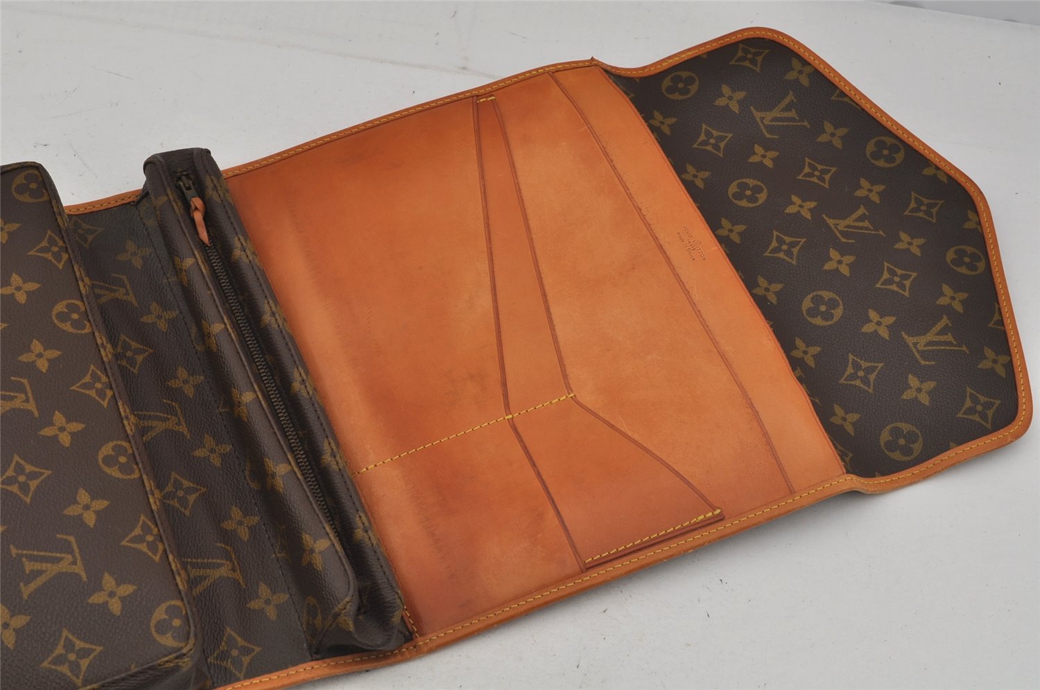 Louis Vuitton Monogram Portable Serviette Desktop Organizer Shoulder Bag 0713J