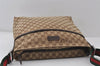 Auth GUCCI Web Sherry Line Shoulder Bag GG Canvas Leather 189751 Brown 0715J