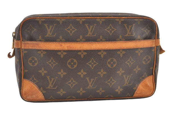 Authentic Louis Vuitton Monogram Compiegne 28 Clutch Hand Bag M51845 LV 0715K