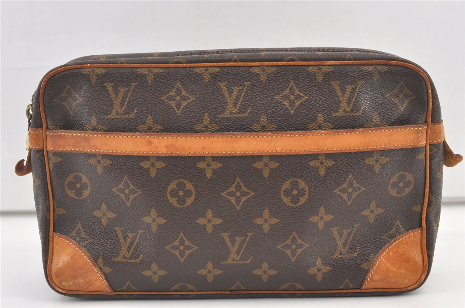 Authentic Louis Vuitton Monogram Compiegne 28 Clutch Hand Bag M51845 LV 0715K