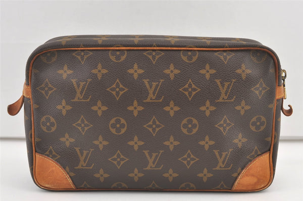 Authentic Louis Vuitton Monogram Compiegne 28 Clutch Hand Bag M51845 LV 0715K