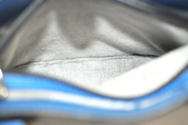 Authentic Louis Vuitton Epi Leather Sac Plat Hand Bag Blue M52075 LV Junk 0717H