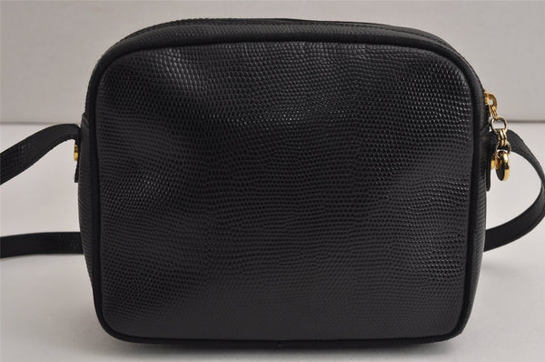 Authentic Salvatore Ferragamo Vara Shoulder Cross Body Bag Leather Black 0717K
