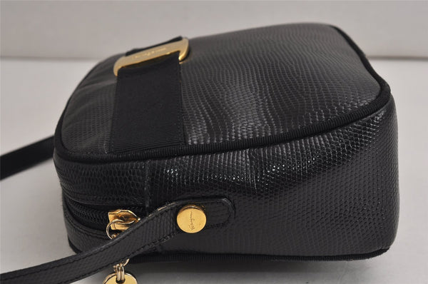 Authentic Salvatore Ferragamo Vara Shoulder Cross Body Bag Leather Black 0717K
