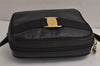 Authentic Salvatore Ferragamo Vara Shoulder Cross Body Bag Leather Black 0717K