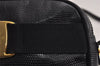 Authentic Salvatore Ferragamo Vara Shoulder Cross Body Bag Leather Black 0717K