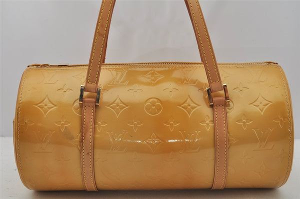 Authentic Louis Vuitton Vernis Bedford Hand Bag Yellow Beige M91006 LV 0718J