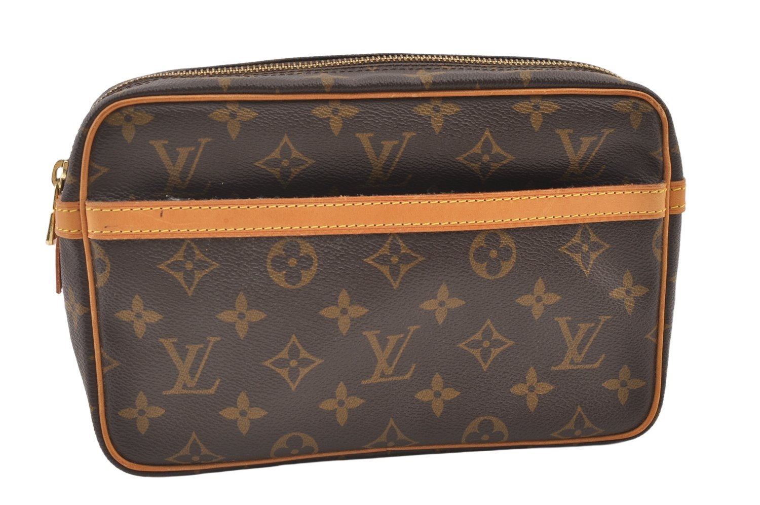 Authentic Louis Vuitton Monogram Compiegne 23 Clutch Hand Bag M51847 LV 0718K