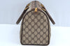 Authentic GUCCI Web Sherry Line Hand Boston Bag GG PVC Leather Brown 0720H