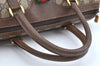 Authentic GUCCI Web Sherry Line Hand Boston Bag GG PVC Leather Brown 0720H