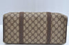 Authentic GUCCI Web Sherry Line Hand Boston Bag GG PVC Leather Brown 0720H