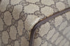 Authentic GUCCI Web Sherry Line Hand Boston Bag GG PVC Leather Brown 0720H