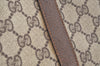 Authentic GUCCI Web Sherry Line Hand Boston Bag GG PVC Leather Brown 0720H
