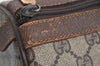 Authentic GUCCI Web Sherry Line Hand Boston Bag GG PVC Leather Brown 0720H