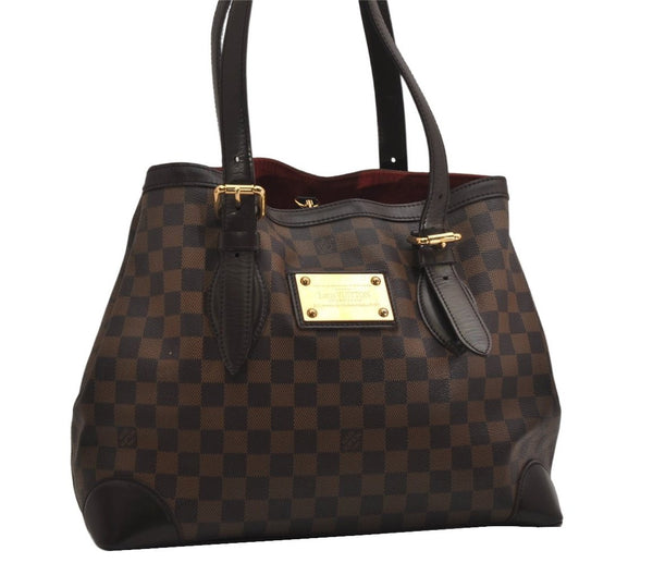 Authentic Louis Vuitton Damier Hampstead MM Shoulder Tote Bag N51204 LV 0720K
