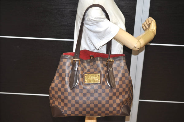 Authentic Louis Vuitton Damier Hampstead MM Shoulder Tote Bag N51204 LV 0720K