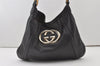 Authentic GUCCI Vintage Britt Shoulder Hand Bag Leather 162740 Black 0721J
