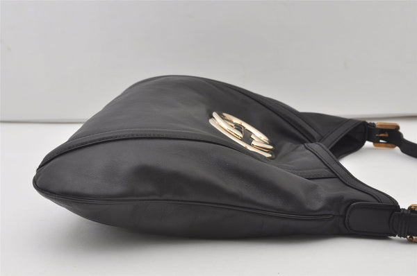 Authentic GUCCI Vintage Britt Shoulder Hand Bag Leather 162740 Black 0721J