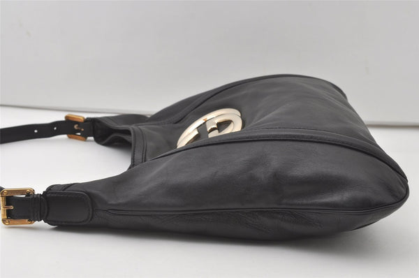 Authentic GUCCI Vintage Britt Shoulder Hand Bag Leather 162740 Black 0721J