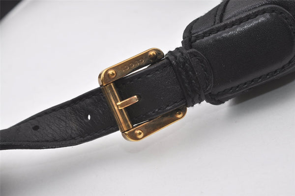 Authentic GUCCI Vintage Britt Shoulder Hand Bag Leather 162740 Black 0721J